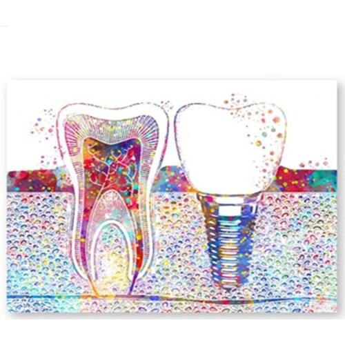 Watercolor Tooth 5d diy diamond painting square round mosaic diamond Embroidery cross stitch dentist gift dental clinic decor