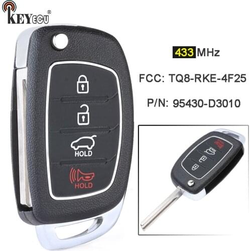 KEYECU 433.92MHz P/N: 95430-D3010 FCC: TQ8-RKE-4F25 4 Button Smart Remote Key Fob for Hyundai Tucson 2015 2016 2017 2018 2019