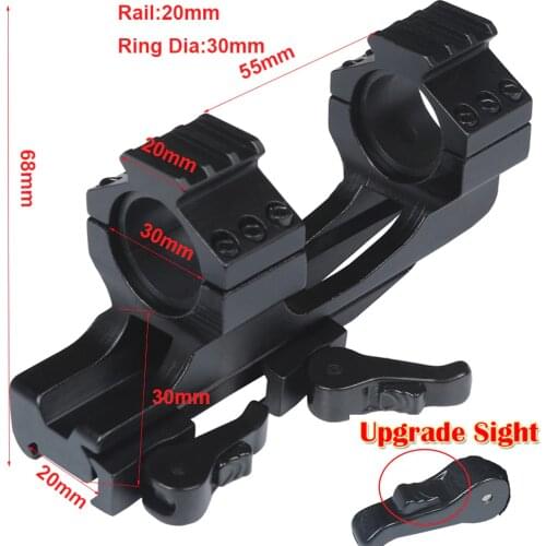 MIZUGIWA Hunting Rifle Scope Mount 25.4mm 1inch / 30mm QD Cam Locks Quick Release Cantilever Picatinny Weaver 20mm Rail Hunting