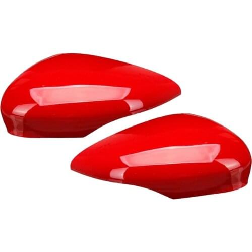 Wing Door Rearview Mirror Cover Side Mirror Cap Shell for Ford Fiesta MK7 2008-2017 Red