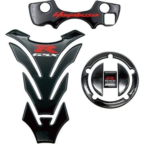For Suzuki Hayabusa GSX1300R K8 K9 K10 L1 L2 2008-2012 Sticker Oil Gas Fuel Tank Pad 3D Decals Protector Triple Clamp Motorcycle