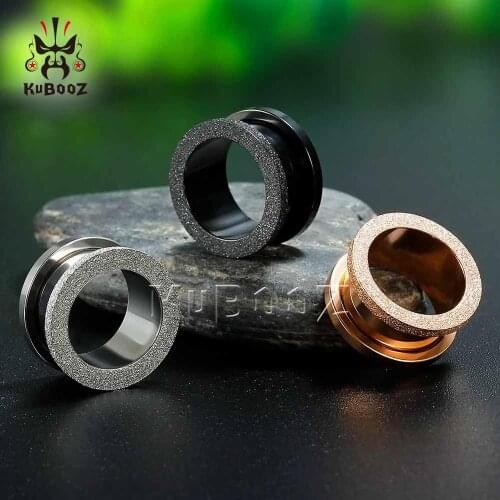 KUBOOZ Screw Ear Gauges Expander Stainless Steel Plugs Tunnels Earrings Stretcher Piercing Fashion Rings Gift 10PCS 3mm to 16mm