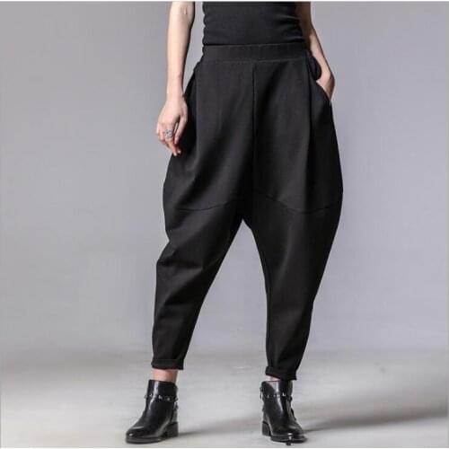 2020 autumn winter new large size plus velvet harem pants womens casual pants hanging pants thin tapered banana pants