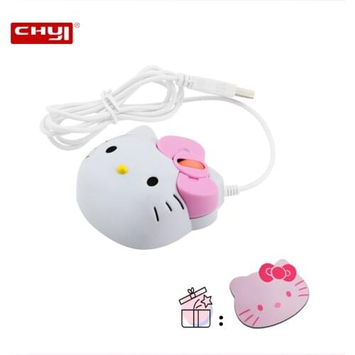 2.4Ghz Wired Optical Mouse Cute Cartoon Design Mause Computer Mice Gift For Girl Kids Laptop Notebook