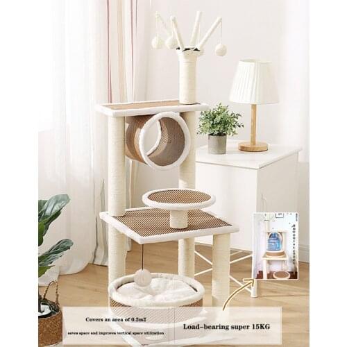 Solid wood cat climbing frame, cat scratching cat tree cat litter, cat jumping platform four season cat scratching board
