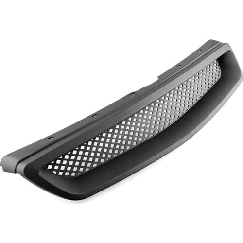 Car Front Bumper Hood Grill Matte Black For 1999-2000 Honda Civic JDM Type R Center Grille Grill Car Styling Auto Accessories