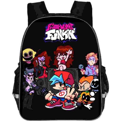 Video Game Cartoon Anime Friday Night Funkin Backpack Kindergarten 3D Back To School Bookbag Kids 11/13/16 inch Bag Children