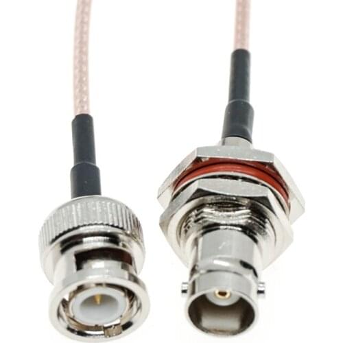 BNC Male Plug to BNC Female Jack Big Nut Bulkhead Connector RF Jumper Coaxial RG316 Cable Pigtail