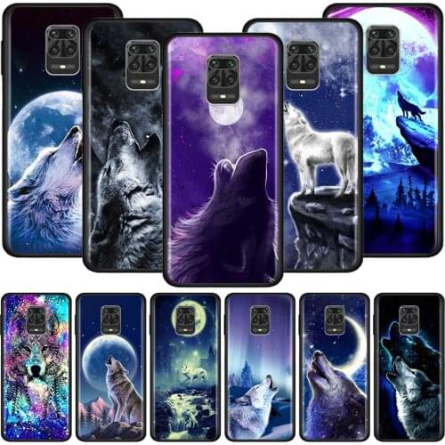 Silicone Phone Case For Xiaomi Redmi Note 9 9S 8T 8 Pro 8A 7 7A 9A 9C 9i 6 6A Soft TPU Back Cover Coque Funda Moon Roaring Wolf