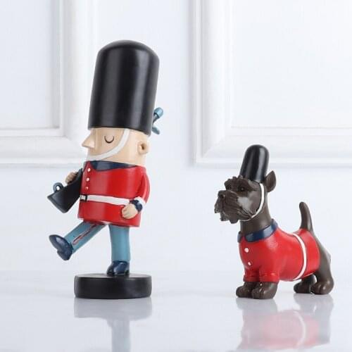 NORDIC ART RESIN BRITISH SOLDIER CRAFTS ORNAMENTS HOME ACCESSORIES LIVING ROOM BOOK ROOM CHARACTER FIGURINE DECORATION GIFT