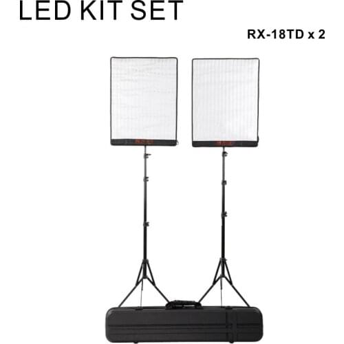 Falcon Eyes 100W Bi-Color LED Studio Video Fotografia Light Waterproof Continuous Lighting Portable Photo Selfie Lamp Kit Set