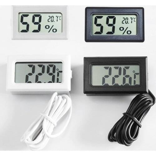Mini LCD Digital Thermometer Hygrometer Temperature Indoor Convenient Temperature Sensor Humidity Meter Gauge Instruments Cable