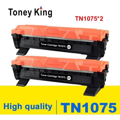 Toney King 2 PCS Toner Cartridge TN1075 TN 1075 Compatible for Brother HL-1110 1112 DCP-1510 1512R MFC-1810 Printer With Chip