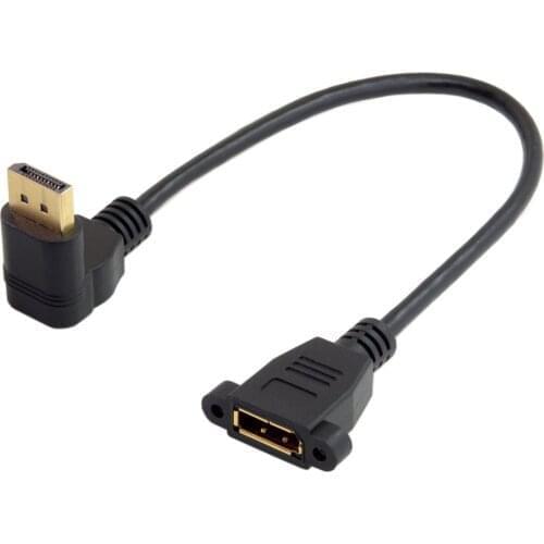 CYDZ DisplayPort Display Port Male to Female 90 Degree Up Down Angled Extension Cable