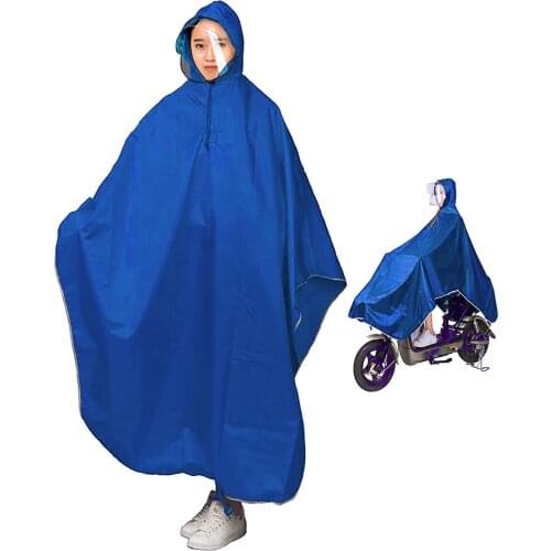 Bicycle Rain Cape Thickened Oxford Cloth Waterproof Poncho Outdoor Windproof Bike Cycling Hooded Raincoat for Men Women