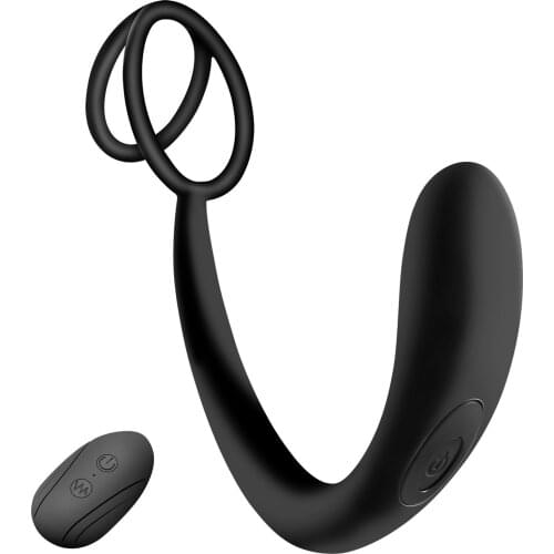 Plug Vibrator with Phallus Ring 38ft Remote Control 10 Vibrating Functions Waterproof Sexual Toy for Couples