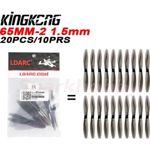 20PCS/10Pairs KINGKONG 65MM 2-Blade Propeller CW CCW 1.5mm Mounting Hole 8520Motor for RC DIY FPV Racing Drone Parts Accessories