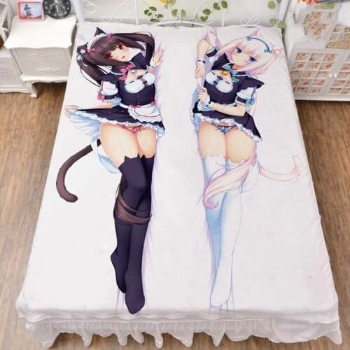 Japanese Anime Chocola Vanilla Nekopara Bed Blanket Throw Blanket Bedding Coverlet Cosplay Gifts