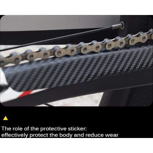 Bicycle Anti Scratch Sheet Carbon Fiber Texture Cycling Bike Frame Protector MTB Bicycle Chain Black Transparent Stickers