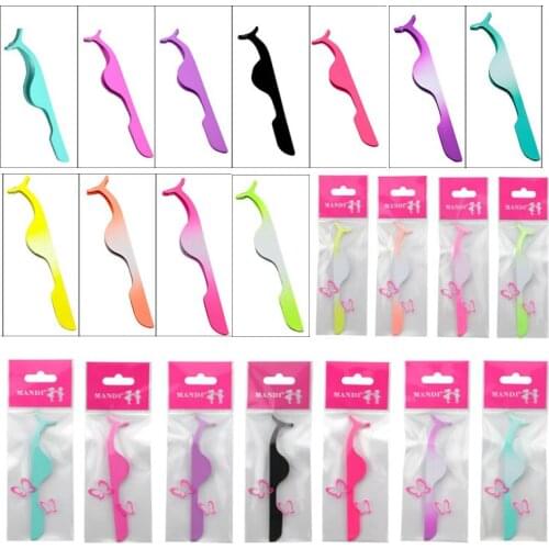 1pcs Colorful Eyelash Extension Auxiliary Clamp Clips Plastic Eyelashes Extension Tweezers Practice Beauty Eye Lash Makeup Tools