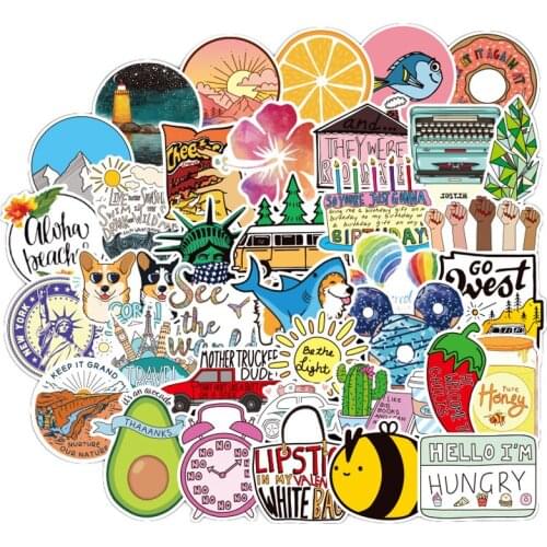 100pcs Cartoon Waterproof Vine Avocado Cartoon Stickers Skateboard Suitcase Snowboard Guitar Motorcycle Laptop Toys F3