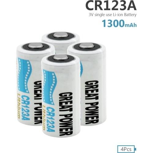 4 Pcs 3V CR123A 1300mAh LiMnO2 Batteries SF123A EL123AP CR17335 For Wireless Security System Weighter Measuring Instrument