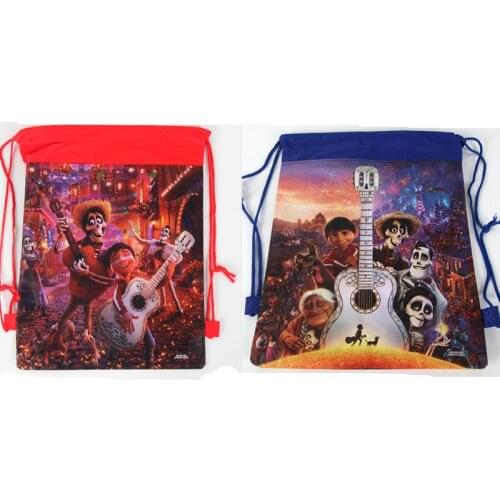 6pcs/lot COCO Movie Miguel Non-woven Fabric Bag Backpack Kids School Bag Birthday Party Supplies Drawstring Gift Bag