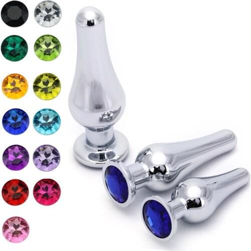 2020 S/M/L Stainless Steel Booty Beads Jewelled Anal Butt Plug Sex Toys Products for Men Couples Metal Crystal Anal Plug