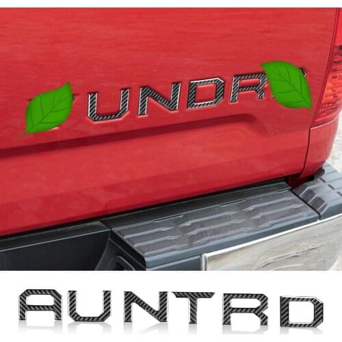 Car Stickers UV protection carbon fiber outer trunk logo panel trim sticker For Toyota Tundra 2014-2018 Exterior Accessories