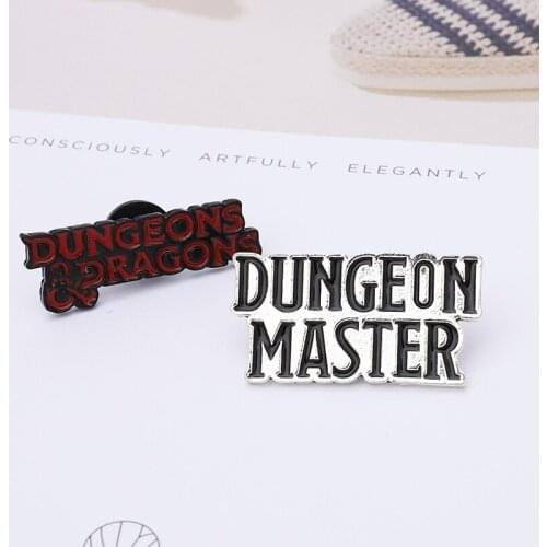 Game Phrase pins DUNGEON MASTER Brooches Badges Cool Punk Dark Style Enamel Backpack pins For Game fans Gifts Jewelry wholesale