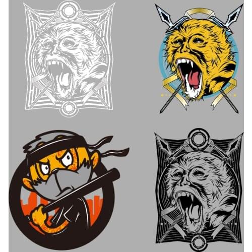 Cartoon Cute Monkey Pattern Heat-sensitive Patches Heat Transfer PVC Patch Stickers Printed Decoration Washable