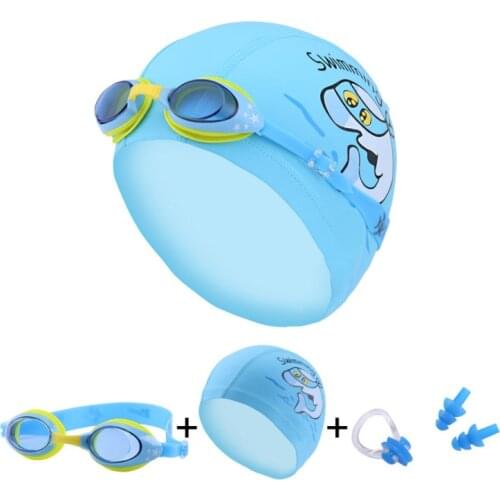 Child Swimming Caps Diving Glasses Earplug Set Waterproof Anti Fog Kids Pool Swim Eyewear Silicone Boy Girl Swimming goggles