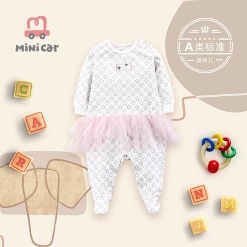 Baby one-piece Romper, female baby open file climbing clothes spring and autumn long sleeve outdoor wear full moon clothes