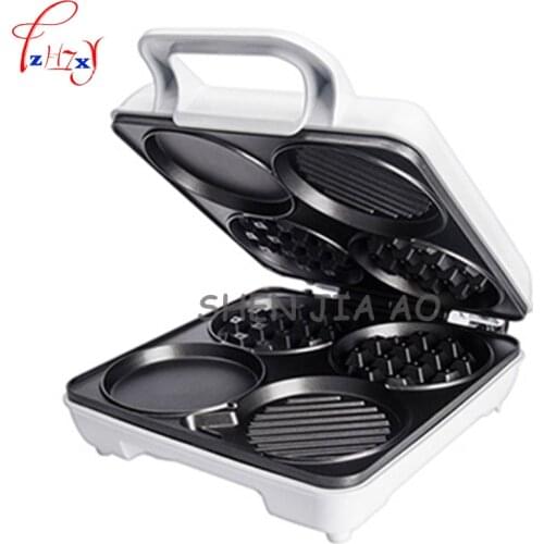 Home multi - functional waffle machine breakfast machine four - hole breakfast machine 1000W muffin machine 220V 1000W 1pc