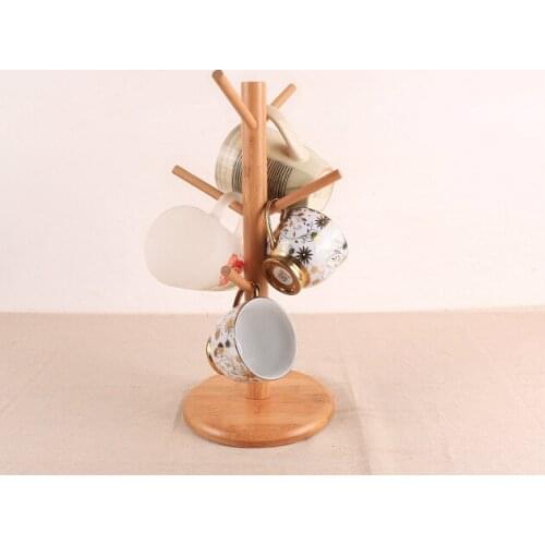 Eco-Friendly Simple Bamboo Tree Stand Cup Holder Cup Trees Storage Holders And Rack