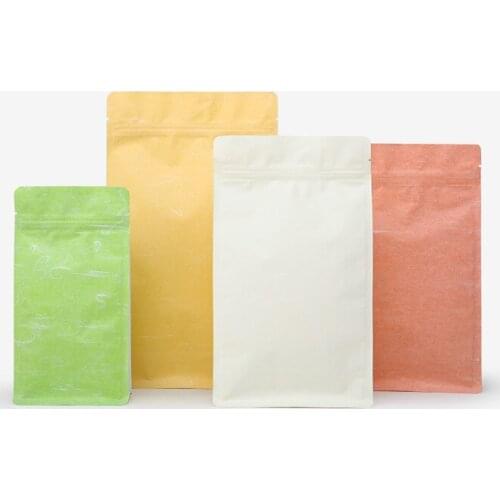 Ferimo 50pcs Eight side seal stand up zip lock bag packaging storage bags plastic pouch for candy coffee snack food package