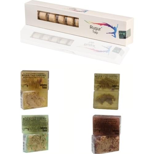 E22 Ruşur Stone 1 Box And Ruşur Gemstone Ass Milky, keçisütlü, lavender Concise, aloevera Concise Soap