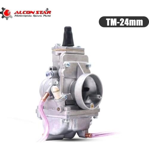 Alconstar Motorcycle Carb Mikuni Carburetor TM24-8001TM 24mm Flatslide Carburetor ATV Dirt Bike car cycle Choke Carburetor