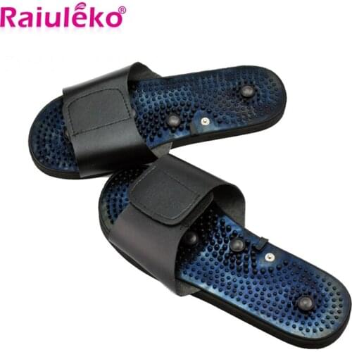 Black Electrode Rubber Relaxing Massager Slippers Suit for Tens Acupuncture Therapy Massager Physiotherapy Body Foot Massage
