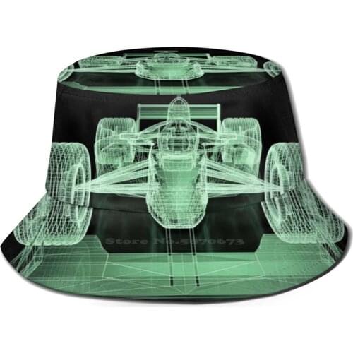 Racing Car Blueprint 2020 Foldable Panama Bucket Hat Cap Racing Motorsport Car 2020 Classic Back To School Driver Fan Car Race