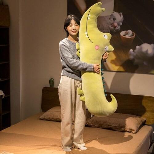 80-130cm Kawaii Alligator Plush Toy Sofa Sleepping Long Pillow Cushion Cartoon Room Decor Baby Girls Kids Children Cute Gifts