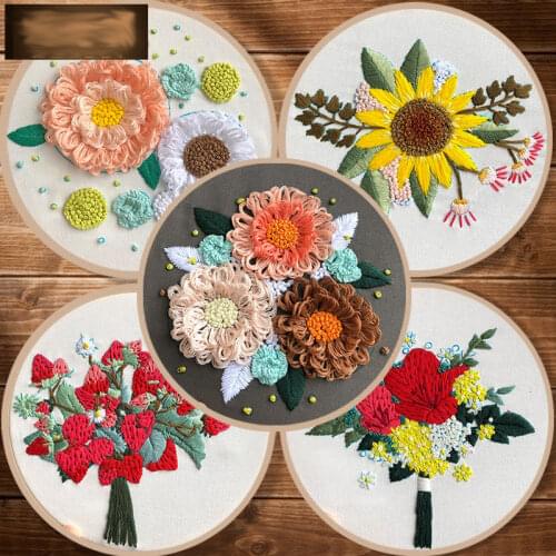 3D Printed Pattern Embroidery Kits for Beginner Needlework Cross Stitch Handmade Sewing Craft Wall Painting Art Home Decor