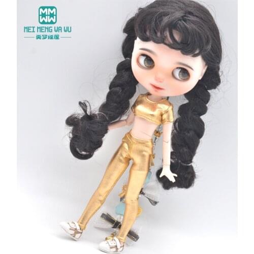 Blyth Doll Clothes Fashionable leather clothes, skirts, ripped pants for Blyth Azone OB23 OB24 1/6 doll accessories