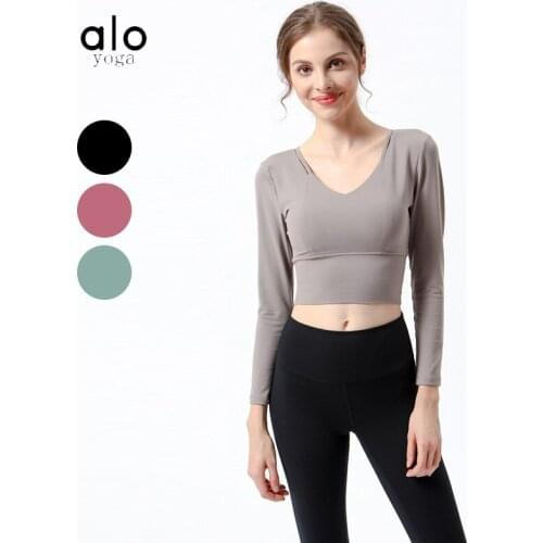 Yoga Clothes Tops Long-sleeved Fitness Leisure Outdoor Beauty Back Cross Shaping Sports Base Shirt /50