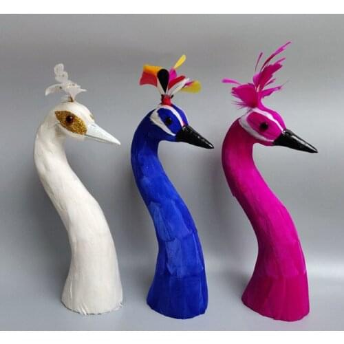 Foam&feathers peacock head about 32cm hard model cosplay prop.home party decoration Xmas gift b0206