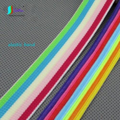 Pant Waist,Clothes Skirt Edge Waist Sew Decorate Accessory Candy Color Width 25mm Narrow Rainbow Elastic Band S0623L