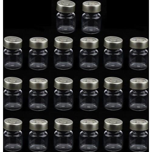 20 Pack Empty Sealed Sterile Serum Clear Glass Vials with Aluminum Septa Seals Injection Vials