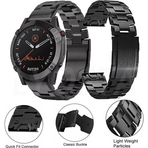 22 26mm Titanium Alloy Quick Release EasyFit Strap For Garmin Fenix 6X 6Pro 5 5X Plus 3HR Wristband Forerunner 935 945 Watchband