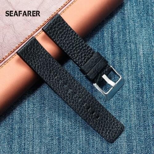 Genuine leather strap watchband 22 24 26 28 30mm Litchi grain for diesel DZ4386 1657 1399 1206 4323 7415 Watch band