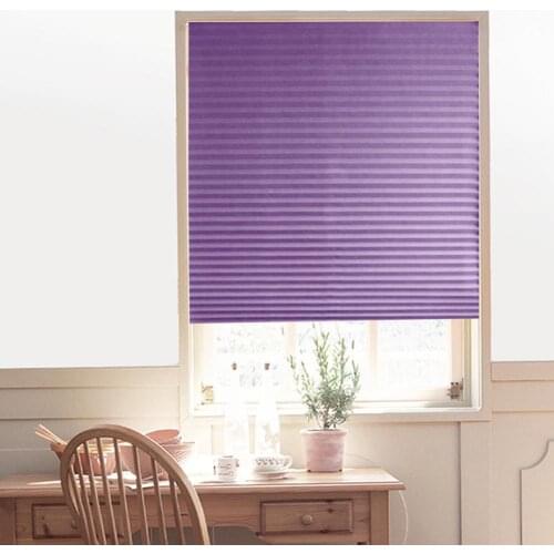 Self-Adhesive Window Curtain Balcony Kitchen Home Kitchen Balcony Non-Woven Fabric Shading Half Blackout Pleated Blinds Purple